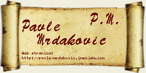 Pavle Mrdaković vizit kartica